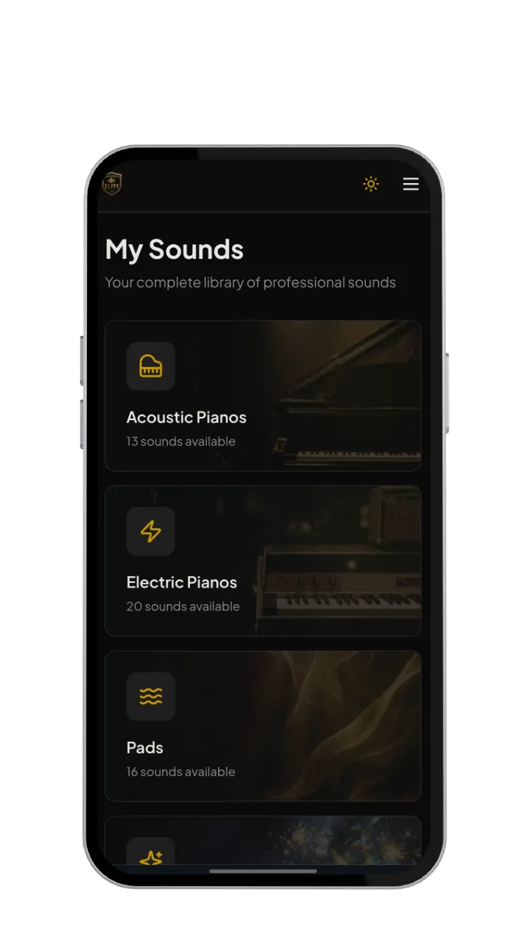 Sound categories in the member area
