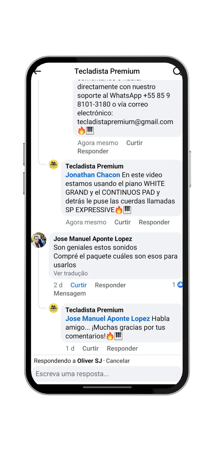 Customer comment (in Spanish)