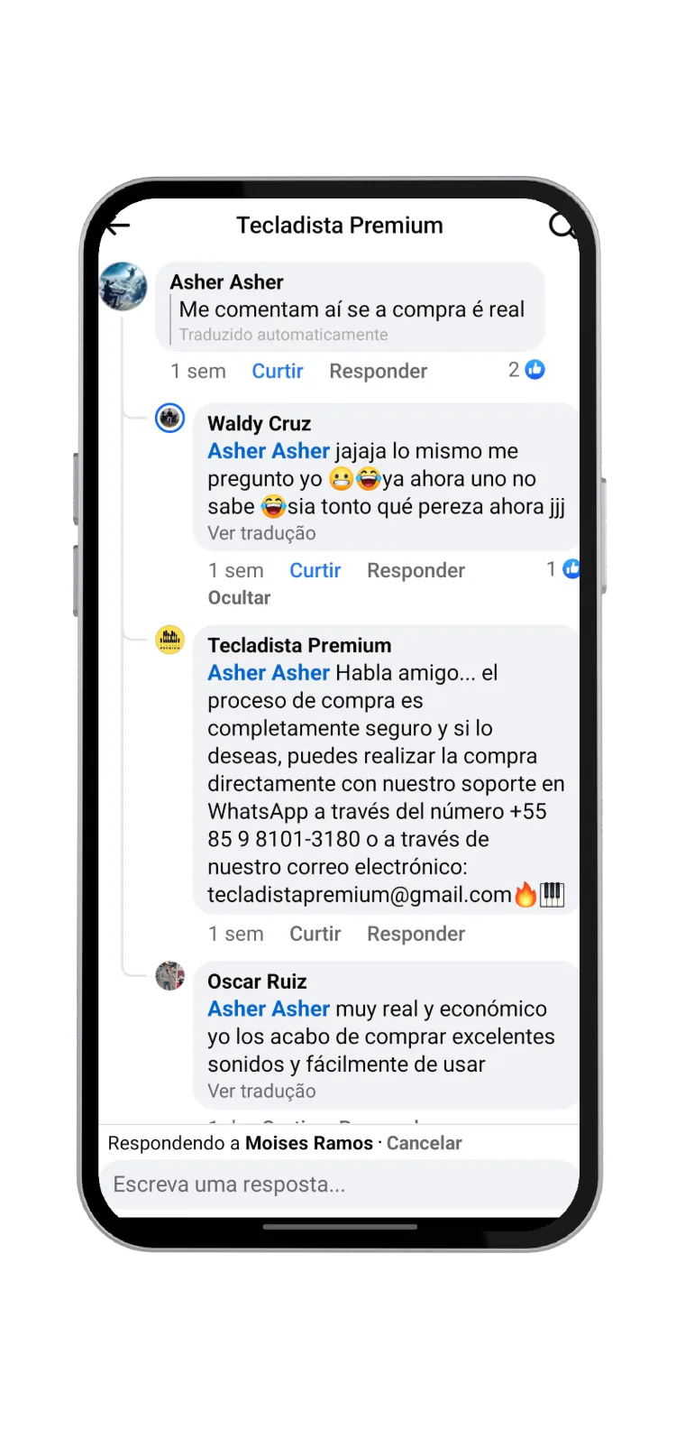Customer comment (in Spanish)